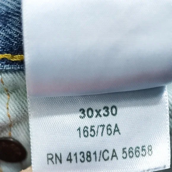 Polo Ralph Lauren Vintage Classic Fit Jeans Men 30x30 Blue Distressed Button Fly - Picture 13 of 13